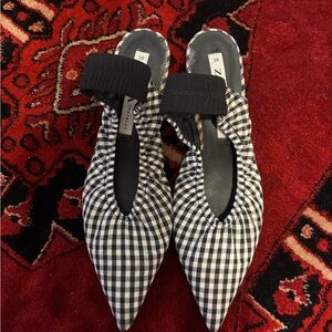 zara trafaluc heels checkered